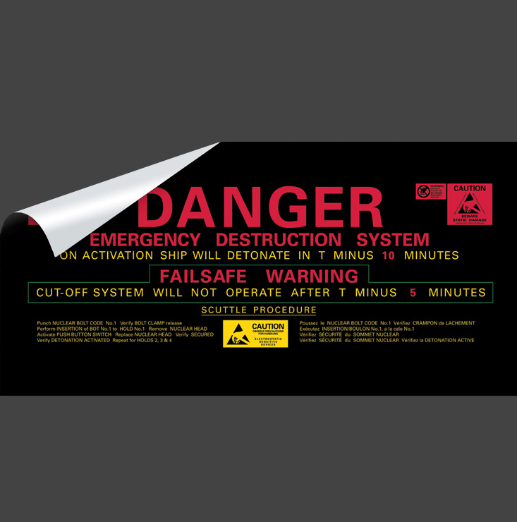 NOSTROMO SELF DESTRUCT WARNING - STICKER | Last Exit to Nowhere